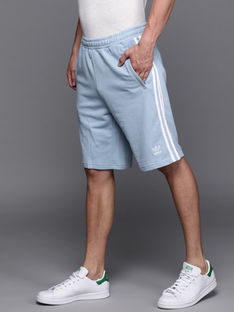 

ADIDAS Originals Men Blue Pure Cotton 3-Stripes Sustainable Shorts
