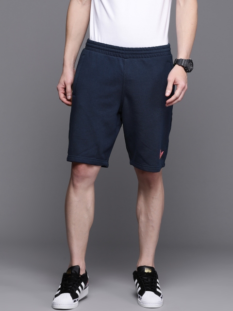 

ADIDAS Originals Men Navy Blue Solid Pure Cotton Funny Dino Shorts