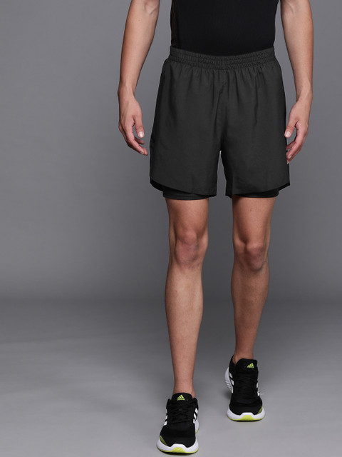 

ADIDAS Men Black Solid Fast 2-in-1 Primeblue Sustainable Shorts