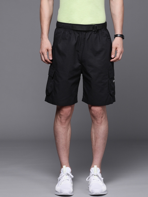

ADIDAS Originals Men Black Mid-Rise Adventure Cargo Shorts