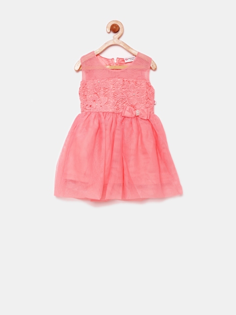 

Peppermint Girls Peach-Coloured Fit & Flare Dress