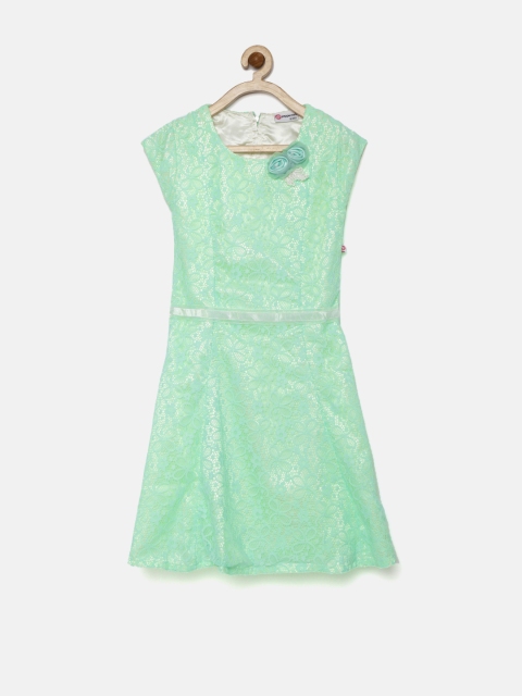 

Peppermint Girls Green Lace A-line Dress