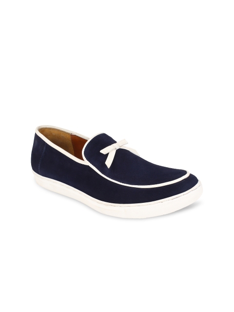 

AADY AUSTIN Men Navy Suede Loafers, Navy blue