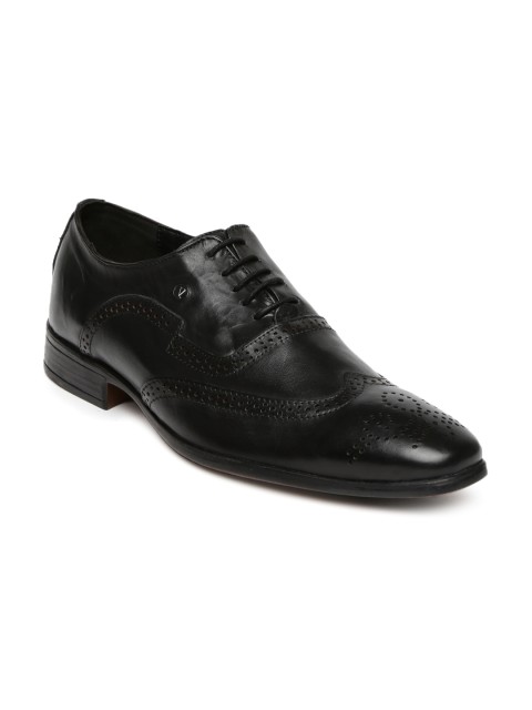 

V Dot Men Black Leather Brogues