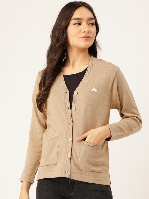 

Monte Carlo Women Beige Woollen Solid Cardigan