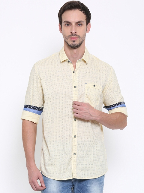 

Killer Men Yellow Slim Fit Printed Casual Shirt