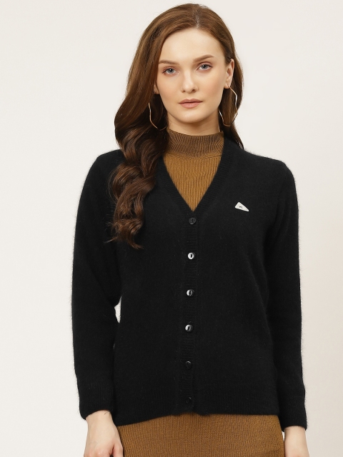 

Monte Carlo Women Black Solid Fuzzy Cardigan