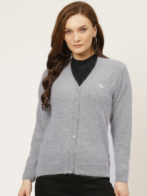 

Monte Carlo Women Grey Melange Solid Cardigan
