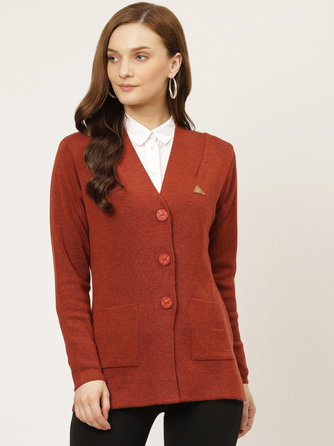

Monte Carlo Women Brown Solid Cardigan
