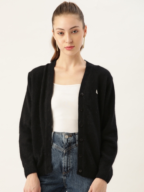 

Monte Carlo Women Black Solid Wool Cardigan