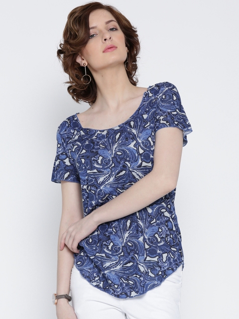 

Vero Moda Women Blue Printed Regular Top