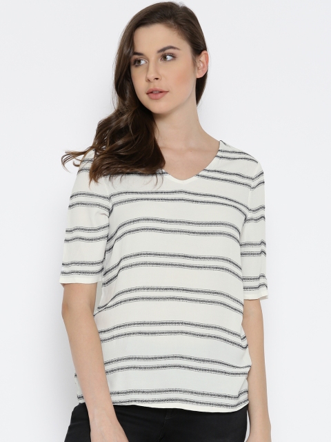 

Vero Moda Women White Striped Regular Top