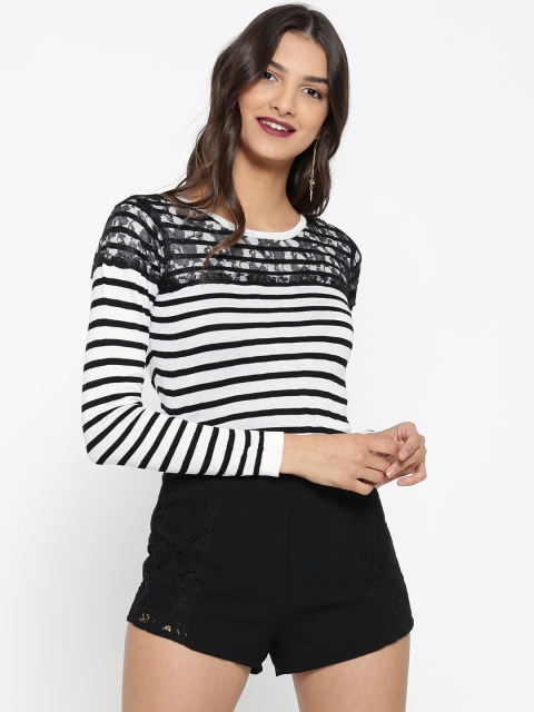 

Vero Moda Women White Striped Regular Top