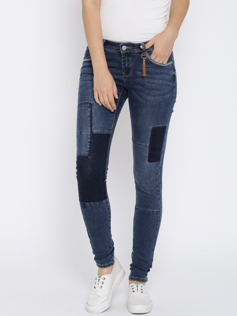 

Vero Moda Blue Washed Patchwork Slim Stretchable Jeans