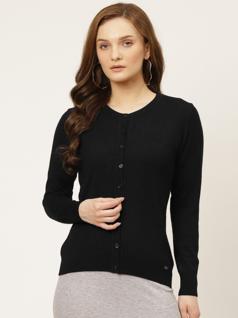 

Monte Carlo Women Black Solid Cardigan