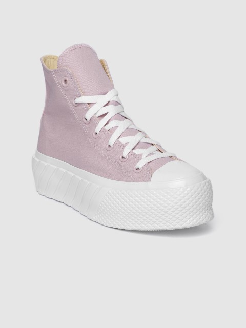 

Converse Women Pink Chuck Taylor All Star Lift New Tape High-Top Heeled Sneakers