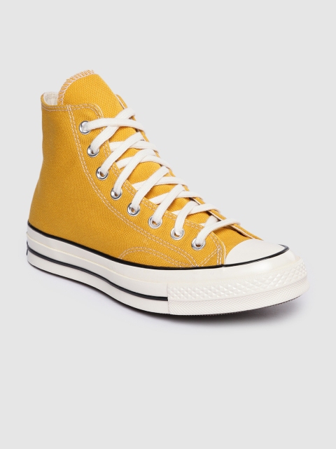 

Converse Men Yellow Solid High-Top Sneakers