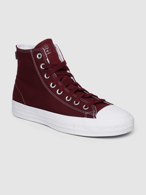 

Converse Men Maroon Solid Chuck Taylor All Star Pro High-Top Sneakers