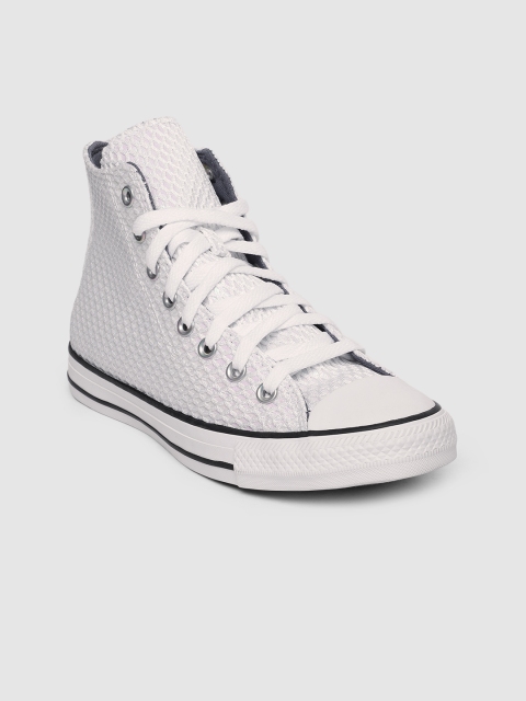

Converse Women White Textured High-Top Sneakers