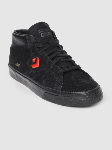 

Converse Men Black Solid Leather Sneakers
