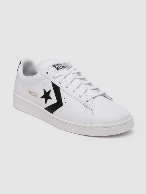 

Converse Men White Solid Pro Leather Gold Standard Sneakers