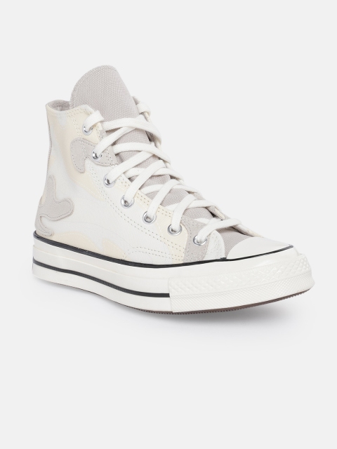 

Converse Men Off-White & Grey Chuck 70 Camouflage Print Mid-Top Sneakers