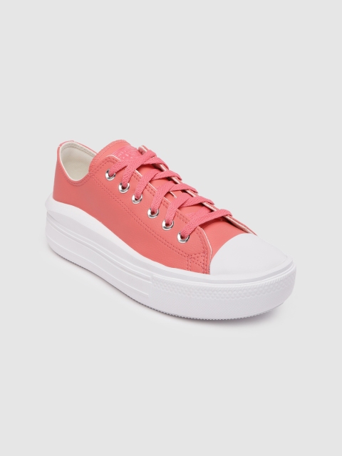 

Converse Women Pink Solid Chuck Taylor All Star Move Sneakers