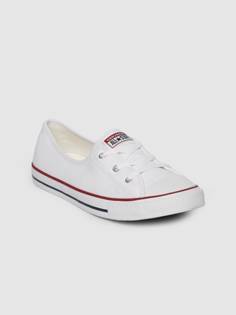 

Converse Women White Slip-On Chuck Talor All Star Dainty Ballet Sneakers