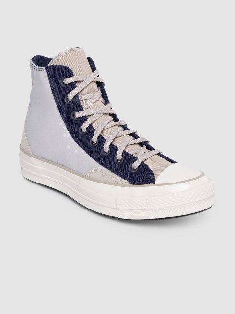 

Converse Men Blue & Khaki Colourblocked High-Top Sneakers