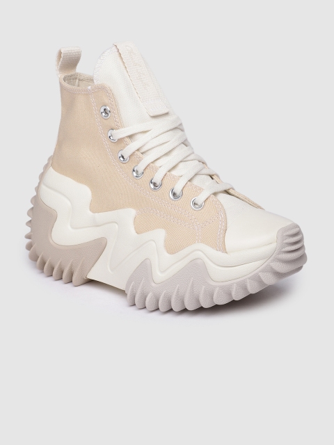

Converse Women Off-White & Beige Colourblocked Run Star Motion Sneakers