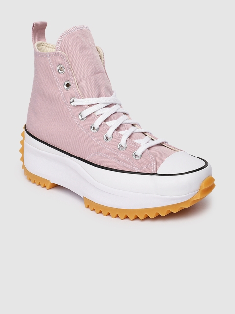 

Converse Women Pink Solid Run Star Hike High-Top Sneakers