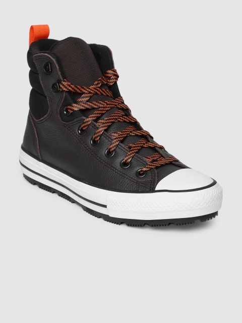 

Converse Men Brown Chuck Taylor All Star Berkshire Leather Mid-Top Sneakers