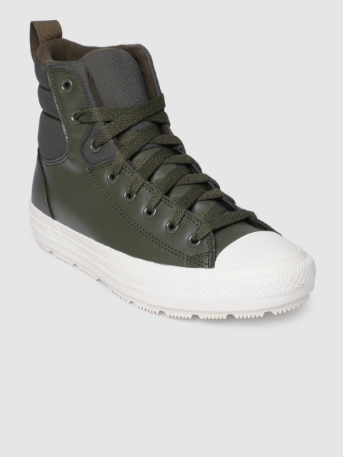 

Converse Men Green Solid High-Top Flat Boots