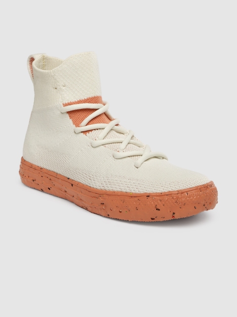 

Converse Men Off White Chuck Taylor All Star Crater Knit Mid-Top Sneakers