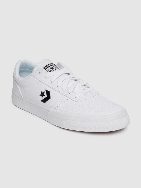

Converse Men White Brand Logo Embroidered Boulevard Sneakers