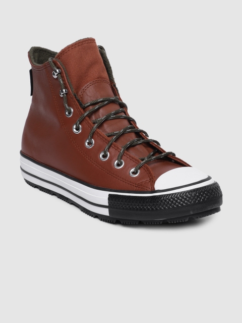

Converse Men Brown Leather High-Top Flat Boots
