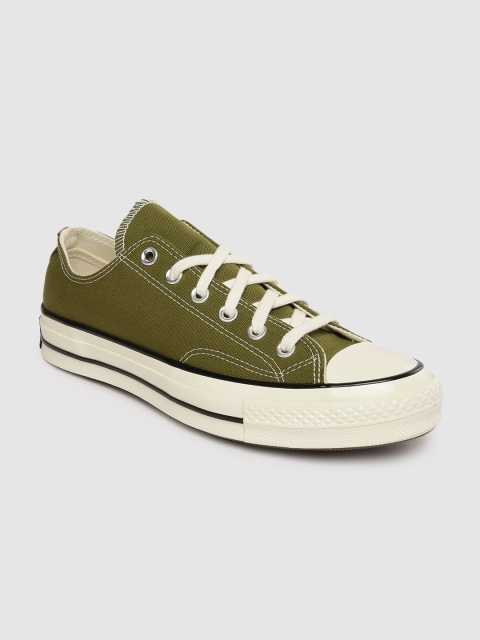 

Converse Men Khaki & Off-White Solid Chuck 70 Sneakers
