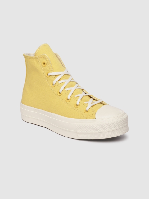 

Converse Women Yellow Solid Chuck Taylor All Star Lift High-Top Sneakers