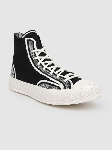 

Converse Men Black & Grey Woven Design High-Top Sneakers