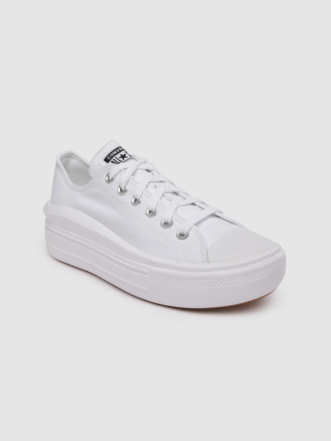 

Converse Women White Solid Chuck Taylor All Star Move Sneakers