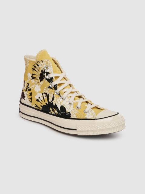 

Converse Women Yellow Printed High-Top Sneakers