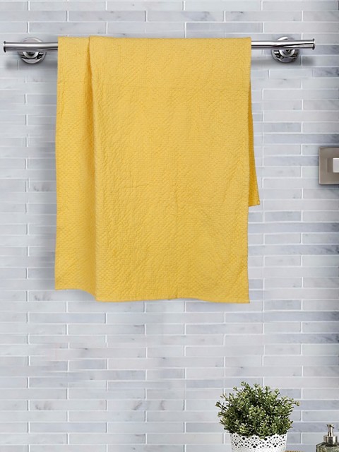 

Fabindia Unisex Yellow Solid Cotton Woven Bath Towel
