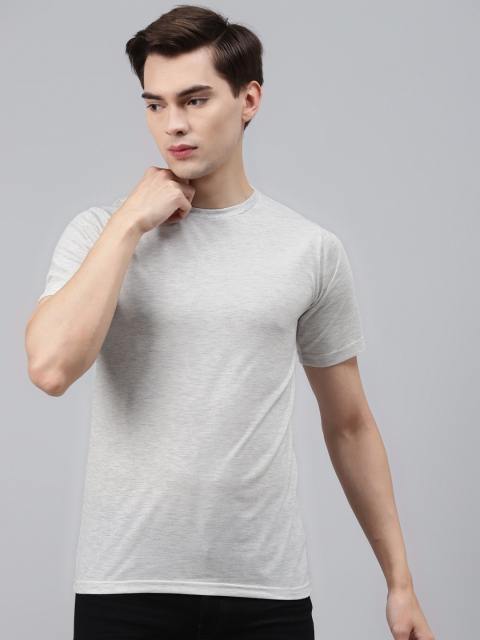 

PICOT Men Grey Melange Solid T-shirt