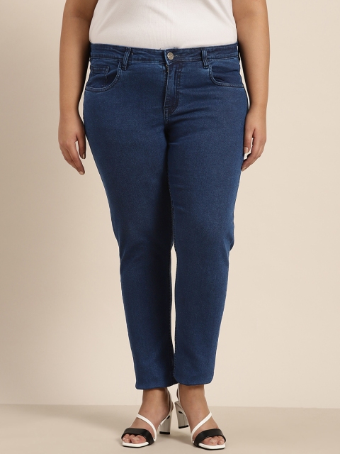 

Sztori Women Plus Size Blue Skinny Fit Stretchable Jeans