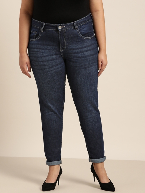 

Sztori Plus Size Women Navy Blue Skinny Fit Stretchable Jeans