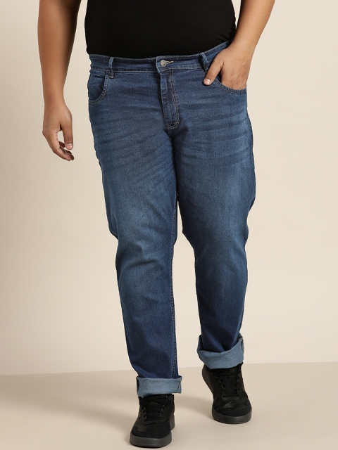 

Sztori Men Plus Size Blue Slim Tapered Fit Light Fade Stretchable Jeans