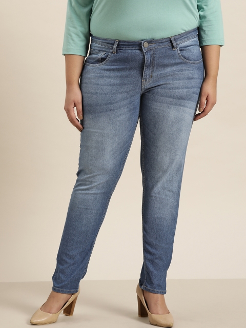 

Sztori Women Plus Size Blue Skinny Fit Light Fade Stretchable Jeans