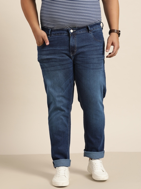 

Sztori Men Plus Size Blue Slim Tapered Fit Light Fade Stretchable Jeans