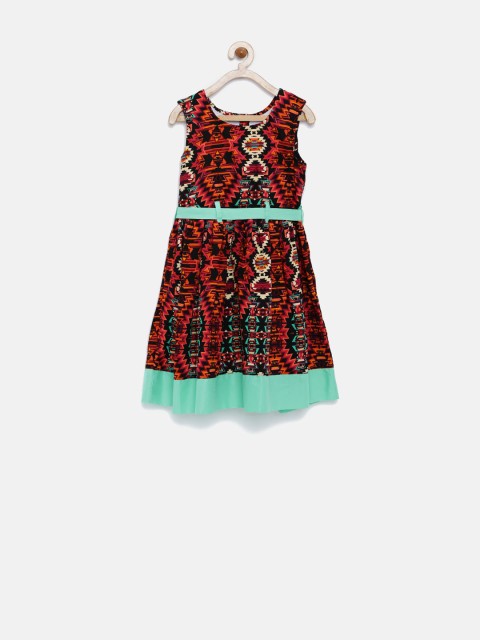 

Dreamszone Girls Multicoloured Printed Fit & Flare Dress, Multi