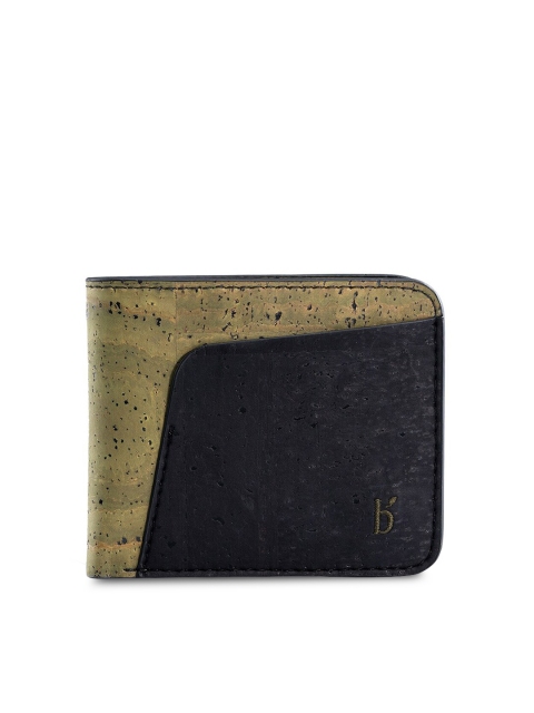 

Beej Men Green & Black Textured Cork Two Fold Sustainable Wallet